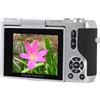 Gistuch Fotocamera digitale 4K 64MP Schermo ribaltabile a 180° Filtri di bellezza multipli Autofocus anti-shake Zoom 16x Mirrorless per selfie foto video Argento