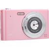Gistuch Fotocamera digitale, zoom 16x, 4K, 48 MP, schermo IPS da 2,4 pollici, registrazione video anti-shake, compatta per viaggiare, con flash, rosa