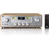 Telestar Imperial DABMAN280CDWDSI - Sistema audio all-in-one con radio DAB+/FM, Bluetooth®, lettore CD, USB e funzione ASA - Legno/Argento