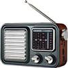 Avizar, radio retrò FM/AM/SW con lettore USB MP3, nero/argento