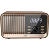 CGV Radio FM portatile, Bluetooth, batteria integrata, design vintage in legno, BeBop FM