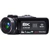 Zelurxx Fotocamera digitale ZELURXX 8K 48MP WiFi Touchscreen da 3,0 pollici con display ribaltabile Zoom 18X Connessione microfono