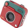 ZELURXX Mini fotocamera digitale 48 MP 1080p HD, fotocamera per bambini, design vintage, display IPS, sensore CCD, tascabile, per studenti, regalo, video, rossa, 64 GB