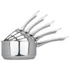Kamberg - 0008075 - Set di 5 pentole con manico da 12/14/16/18/20 cm - Acciaio inossidabile di alta qualità - Manico termoresistente in acciaio inossidabile - Adatte a tutti i tipi di fornelli, compresa l'induzione