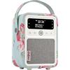 OEM Radio digitale DAB con funzione sveglia - radio portatile con FM, presa di ricarica USB e antenna - rosa antico
