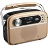 OEM Radio DAB+ portatile realizzata a mano con antenna telescopica a fori - Bluetooth DAB+ FM - finiture in rame - funzione di ricarica USB - design retrò - alimentazione solare con batteria integrata - tensione 12 V - trasmettitore radio - funzione …