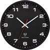 OEM Orologio da parete radiocomandato a batteria da 30 cm, colore nero