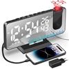 OEM Sveglia digitale con proiettore a 180°, display a 12/24 ore, indicatore di temperatura, 2 sveglie, porta di ricarica USB, radio FM e timer per l'addormentamento