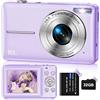 StarTech Fotocamera per bambini - Fotocamera digitale compatta - Video 1080p - 44 MP - Zoom digitale 16x - Display da 6,1 cm - Scheda di memoria da 32 GB inclusa - Viola