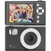 StarTech Fotocamera digitale retrò - Fotocamera compatta - Sensore CCD da 48 MP - Foto e video HD - Trasferimento dati su dispositivi mobili - Con scheda di memoria da 32 GB - Nero