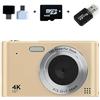 StarTech Fotocamera digitale retrò - Fotocamera per bambini - 64 GB - Sensore CCD - Zoom 16x - Display da 6,1 cm - Foto/video HD - Filtri vintage - Colore champagne