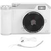 Gistuch Fotocamera CCD, schermo ribaltabile HD, zoom digitale 16x, registrazione video 4K, messa a fuoco automatica, portatile, nero vintage