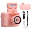 Gistuch Minuscola fotocamera digitale da 1080p, display HD da 1,44 pollici, portachiavi grande quanto un pollice con scheda di memoria da 32 GB, flash integrato, rosa