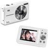 Gistuch Fotocamera digitale 4K/30 FPS, video da 64 MP, schermo da 2,4 pollici, zoom ottico 18x, batteria integrata, ideale per adolescenti, studenti e amici