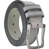 No Limits Cintura Uomo in Vera Pelle Scamosciata Con Doppia Cucitura, Alta 4 cm, Fibbia Nickel Free, Accorciabile, Con Scatola, Taupe