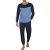 Marvmys Pigiama Uomo Cotone Manica Lunga Pantaloni con Tasche
