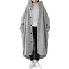 ORANDESIGNE Giacca Donna Invernali Parka Felpe Ragazza Cappotto Lungo con Cappuccio Taglie Forti Plus Size Oversize Giacche Lunghe Primavera Giubbotto Giubbini A Grigio XL