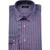 Coveri Camicia classica collo italiano in puro cotone fantasia a righe, Blu chiaro XXL