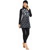 TaissBocco Costume da Bagno Musulmano Costume da Bagno Islamico 3 Pezzi Costume da Bagno a Maniche Lunghe Hijab Burkini a Copertura Totale