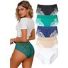 Hialegion Donna Biancheria Intima in Pizzo A Mezza Altezza Bikini Panty Sexy Traspirante Multicolore S-4XL