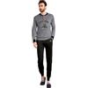 HOLLYWOOD MILANO Pigiama Uomo Invernale in Cotone Interlock, Art. FR016 Grigio Melange XL