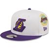 New Era 9FIFTY - Cappellino elasticizzato per tutte le toppe Los Angeles Lakers, colore bianco, S/M, blu navy, S/M