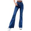 Minetom Pantaloni Donna Zampa d'Elefante Casual Denim Bootcut Larghi Flare Pants Elasticizzati Vita Alta Jeans Pantaloni P Blu Scuro XS