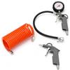 KOMBO - Kit Accessori per Compressore - 2 Pistole Aria (Soffiaggio + Gonfiaggio con Manometro) + Tubo Spiralato 5 m - Universale, Compatibile con Compressori Aria