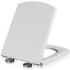 Syglawnd Sedile WC quadrato, sedile WC con chiusura ammortizzata, plastica quadrata con cerniere a sgancio rapido, lunghezza regolabile, coperchio del bagno facile da pulire, plastica