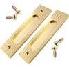 Litoexpe - 2 Maniglie a gola per ante scorrevoli, 15 cm, maniglie da incasso rettangolari in lega di alluminio a filo con 5 viti per ante scorrevoli, cassetti, armadi, garage (Oro)