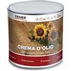 Tover Crema d'Olio con Cera d'Api per Parquet, Olio Naturale Protettivo per Legno Interno, Effetto Opaco Naturale, Nutre e Protegge il Pavimento, 1 Litro, 1 Unità