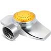 SYOOY Irrigatore a punti in metallo a 360 gradi, piccolo irrigatore da giardino per piccole aree, irrigatori per prato con motivo circolare da cortile con flusso d'acqua delicato (1, giallo)