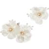 Whyzsjnclg Fermagli per capelli laterali con fiore da sposa, gioielli per capelli, 2 pezzi, fermagli per pettine da sposa, accessori da per la (oro), accessori per le donne