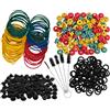 Whyzsjnclg Elastici per tatuaggi, Occhielli per tatuaggi Elastici Set Capezzoli Spazzola per pulizia Parti di macchine Nero 405PCS, Parti di macchine