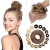 SEGO Pro Chignon Capelli Veri 100% Umani #4/27 Marrone Medio/Biondo Scuro Chignon Facile per Capelli Elastico Capelli Finti Coda di Cavallo Updo per Donne Ragazze Lisci (17g)