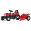 Rolly Toys 12411 - Veicolo a Pedali Kid Case CVX, con Roll Bar e Rimorchio