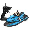 Xdyyjrasa Barca telecomandata ad alta velocità per bambini con 2 batterie, con figura - Barca telecomandata impermeabile da 2, 4 GHz per bambini, Blu cielo