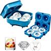 Midnadiy 2 pezzi Stampi ghiaccio silicone, diamante e sfera, con coperchi, senza BPA | Kit di ghiaccio riutilizzabile e facile da modellare per cocktail, whisky, gelato, frutta e cioccolato