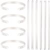 Beebeecraft 6 Pezzo Bracciale Rigido Vuoto Bracciale Rigido Regolabile in Acciaio Inossidabile Argento 6.3x0.2 Pollici Cuore Foro Cavo Metallo Incisione Stampo Bracciale Rigido per Braccialetti Fai