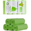 RTBQJ-AT Sacchetti per pattumiera da 3-5L, 120 pezzi Sacchetti per rifiuti alimentari piccoli biodegradabili per casa, ufficio, giardino, bagno, cestino WC (Verde, 35 CM X 40 CM)