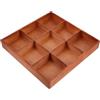 Generic Scatola portaoggetti in legno con 9 scomparti, vassoio organizer multi-griglia per gioielli, cosmetici e forniture artigianali, divisorio vintage da scrivania per casa e ufficio Utile e attraente
