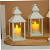 Obelunrp Lanterne bianche da 2 pezzi, lanterna a batteria a LED da 9x4 pollici con manico e forma di candela, decorativa e sicura per interni, esterni, decorazioni per la casa