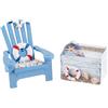 SOFPLATE 1 Scatola 2 Confezione Mini Sedie Da Spiaggia Scatola Portagioie In Legno Blu Estivo Piccola Conchiglia Gabbiano Stella Marina Decorazione Tema Nautico Sedia In Miniatura per Bagno Costiero C