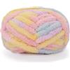 Zituop Filato di ciniglia grosso per lavori a maglia a mano, filato super morbido per coperte jumbo (macaron misto)