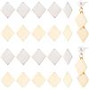 Beebeecraft 120 pz 2 Colori Stampaggio Vuoto Ciondolo Rombo 18K Placcato Oro Acciaio Inossidabile Argento Metallo Incisione Vuoto Tag Ciondoli per Creazione di Gioielli Pendenti Bracciale Fai da Te