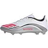Adidas Unisex - Adulto F50 Messi League Firm Ground/Multi Ground Football Boots, Cloud White/Lucid Red/Silver Metallic, 42 EU