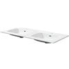 SENSEA Lavabo d'appoggio rettangolare doppia vasca Maya L 121 x H 13.8 x P 49 cm in ceramica bianco