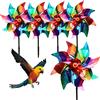 Obelunrp Spaventatore Riflettente per Uccelli Mulino a Deterrente per Uccelli Girandola Efficace Colore Spinner Deterrente per Animali per Giardini Arcobaleno 5 Pezzi Stile 1, Ornements de Jardin