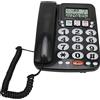 Goshyda Telefono con Filo da Tavolo, Memorizzazione del Numero ID Chiamante Display LCD Tasti di Scelta Rapida Suoneria Regolabile, con Pulsante Indicatore Telefono Fisso, per Anziani Casa Hotel Ufficio(Nero)