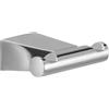 Gedy | Doppio Appendiabiti da Parete Bagno Tonale in Acciaio Inox e Cromall, Appendi Asciugamani Fissabile con Viti Incluse, Cromato, 2,4x7,6x5,8cm